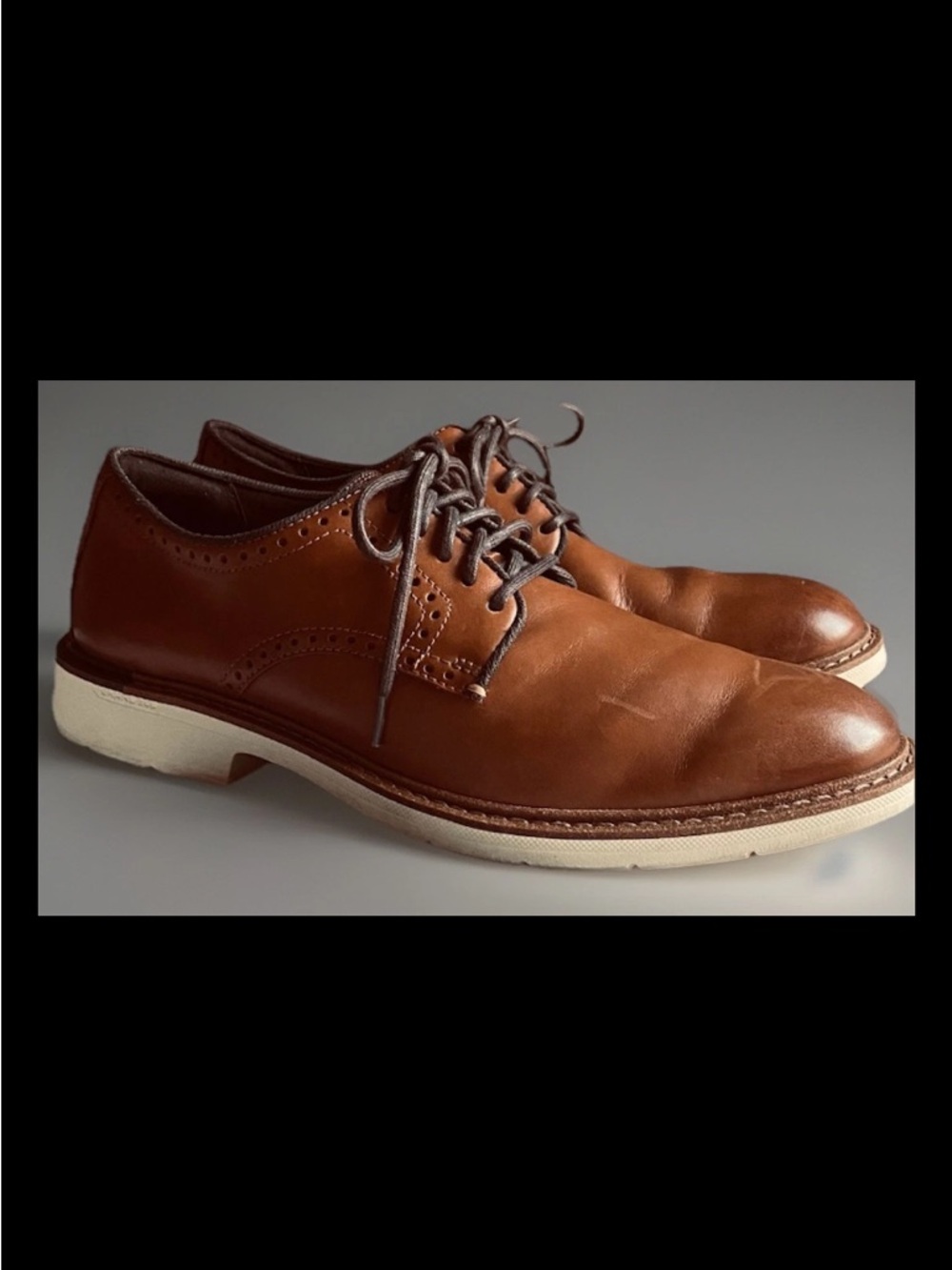 Cole Haan GoTo Plain Toe Size 8M Dress Shoes Brown Oxford Wing Tip Grand 360